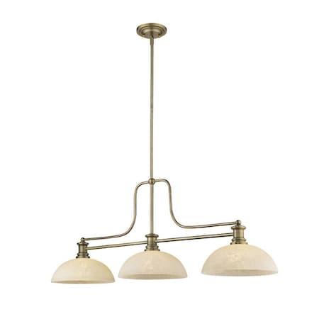 Z-Lite Melange 3 Light Chandelier, Heritage Brass & Golden Mottle 725-3HBR-DGM14